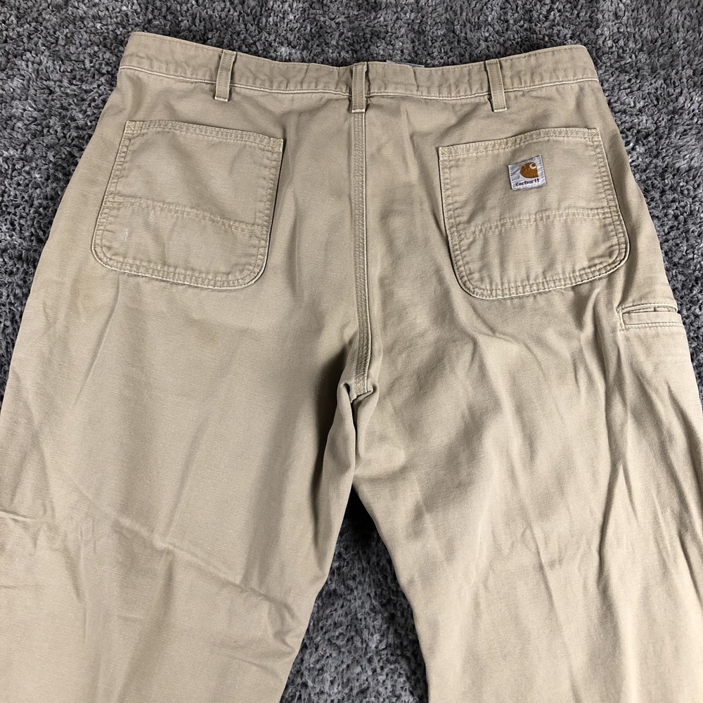 Carhartt Pants Mens 40x34 Beige Canvas Relaxed Fit Carpenter Workwear B299 GKH